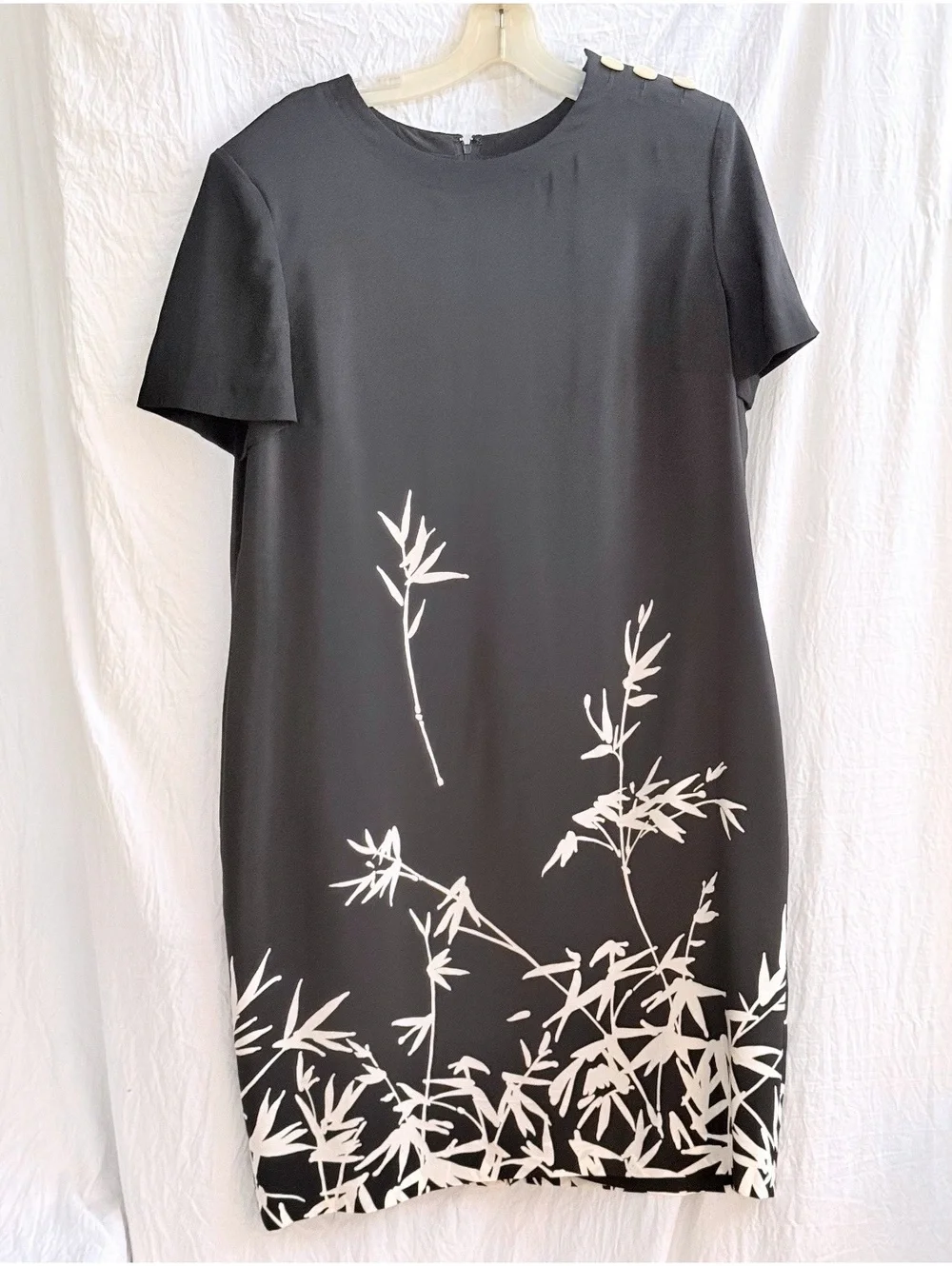 maggy london silk dress Vintage Maggy London Silk Dress, Pink Floral Pearl Polka Dot, Puff Sleeve